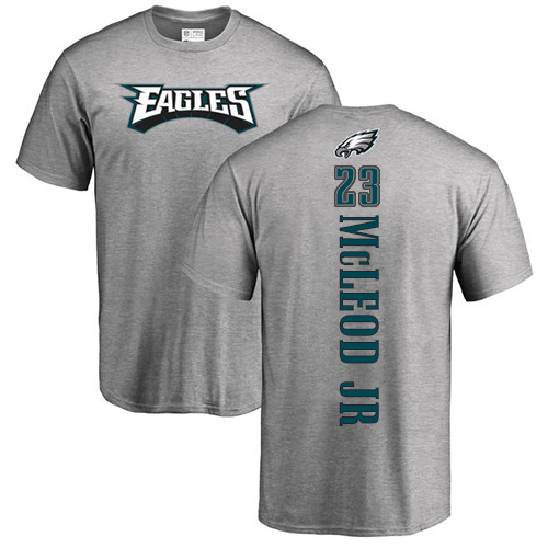 Men Philadelphia Eagles #23 Rodney McLeod Ash Backer NFL T Shirt->nfl t-shirts->Sports Accessory